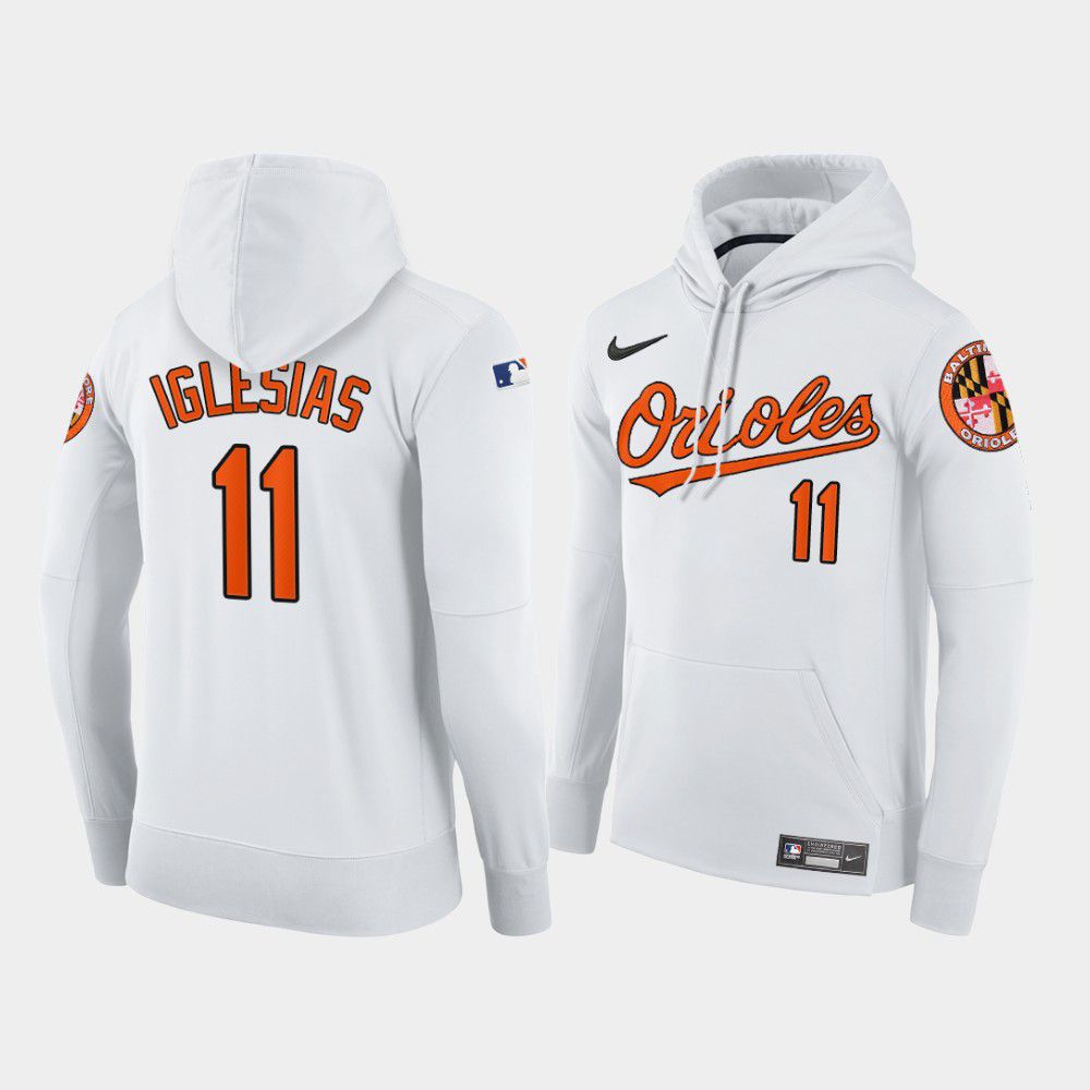 Men Baltimore Orioles #11 Iglesias white home hoodie 2021 MLB Nike Jerseys->baltimore orioles->MLB Jersey